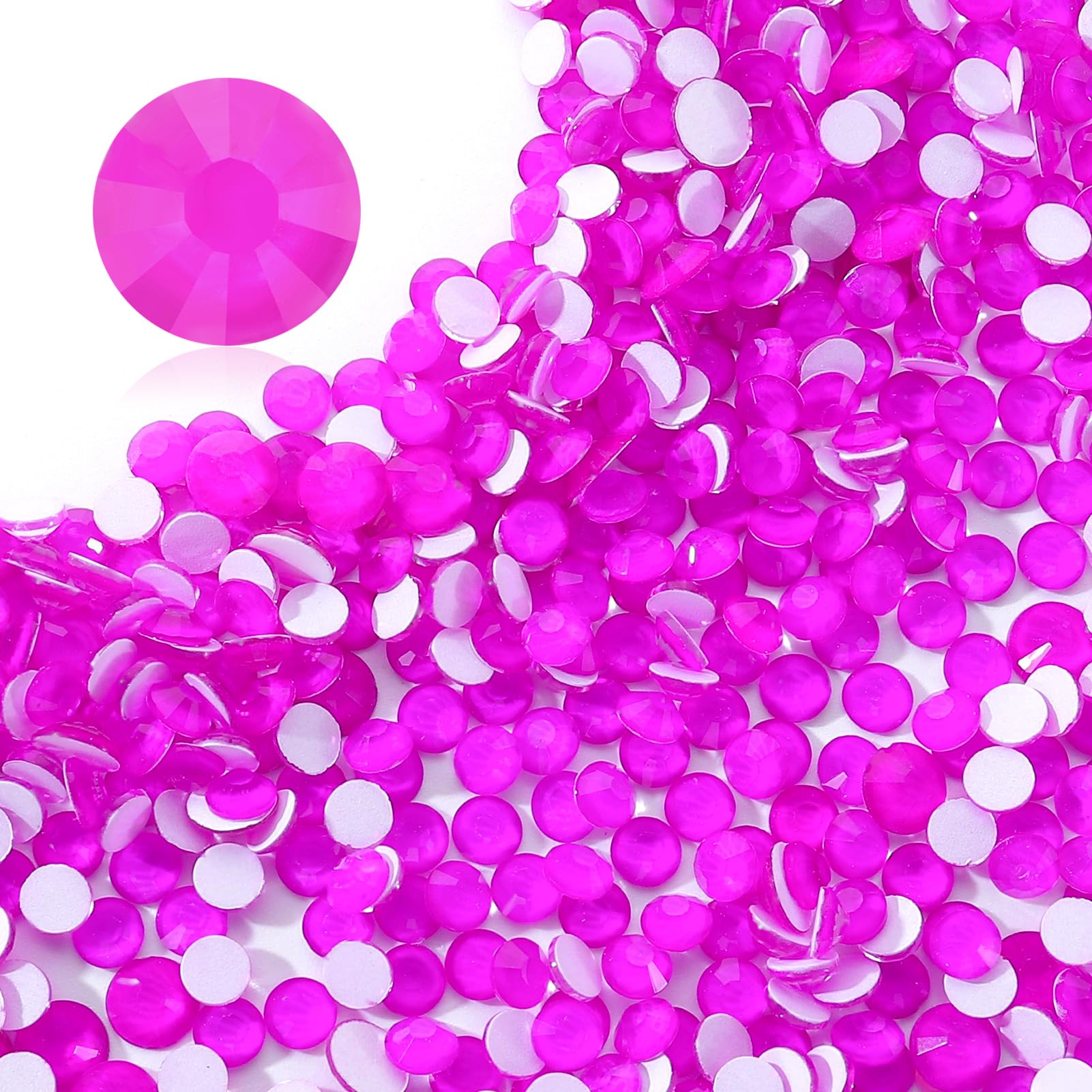 Meibite Neon Purple Flatback Rhinestones, Glass Rhinestones for Nail Art and Craft, Glue Fix, Loose Crystal Gemstones(Neon Purple, SS20, 1440pcs, 4.6-