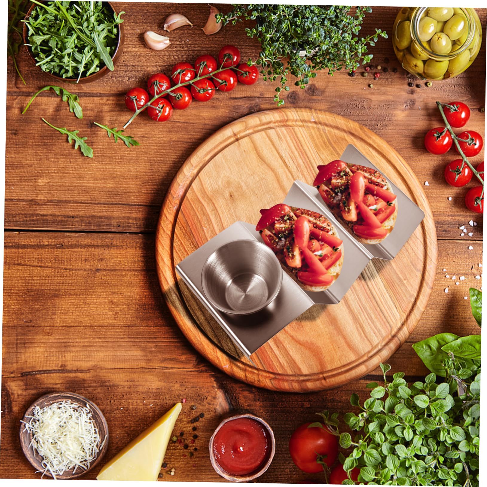 STOBAZA Stainless Steel W-rack Mexican Pancake Stand Tortilla Roll Holder Taco Holder Home Taco Rack