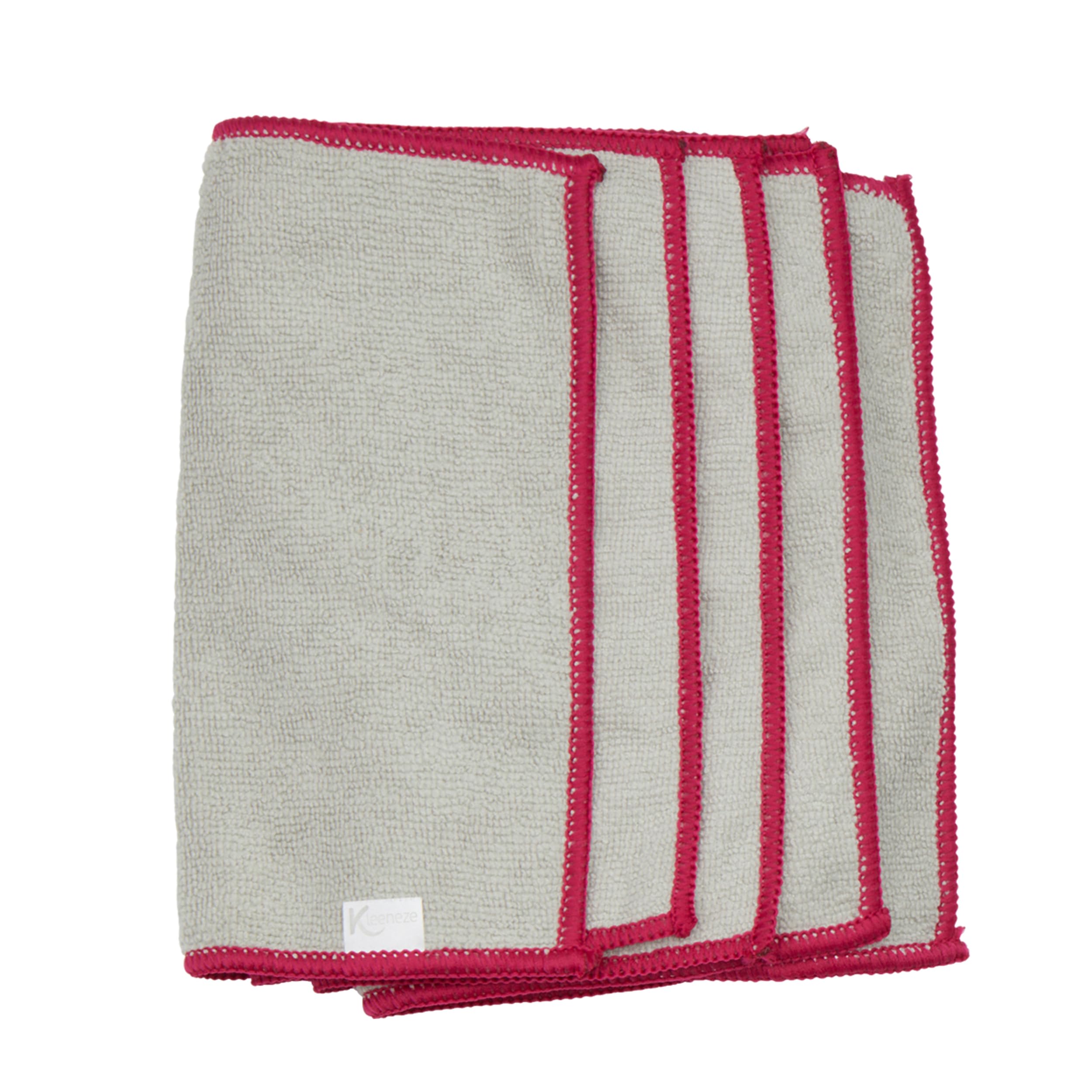 Kleeneze KL029265FEU7 No Chemical Cleaning 5 Pack Cloths - Just Use Water, Clean Hard Surfaces, Kitchens, Bathrooms, Machine Washable, Interchangeable Quick Mop Head Refills, Removes 99% of Bacteria*