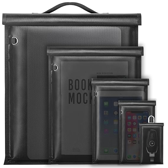 5 Pack Faraday Bags, Large Faraday Cage with Handle, Anti-Tracking Faraday Bag for Laptops & Tab...