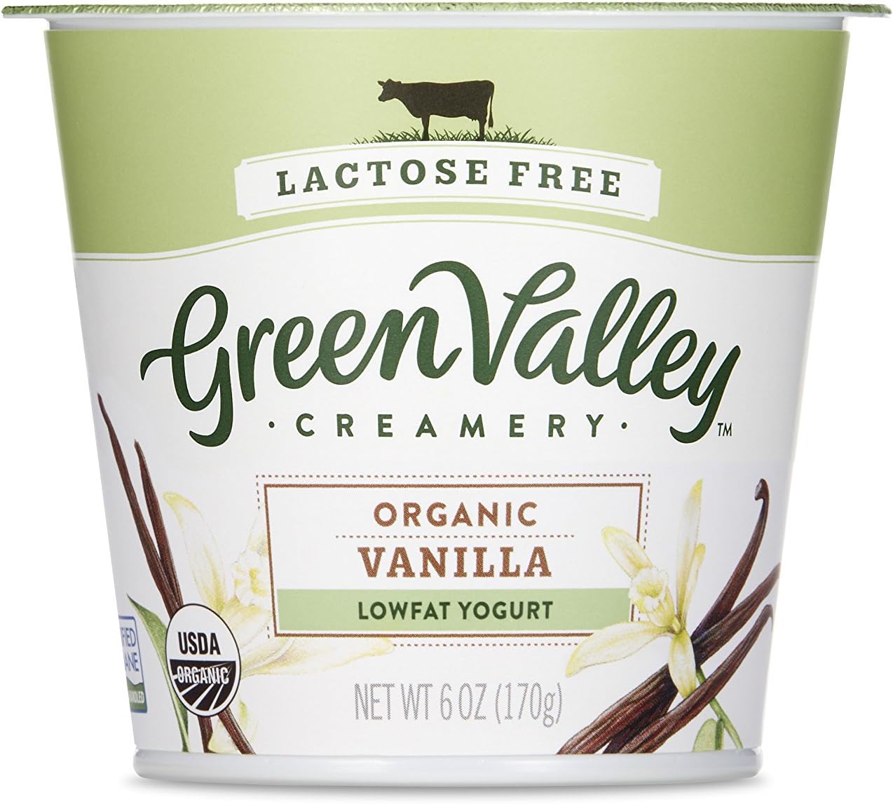 Green Valley Organics Vanilla Lactose Free Low Fat Yogurt, 6 oz