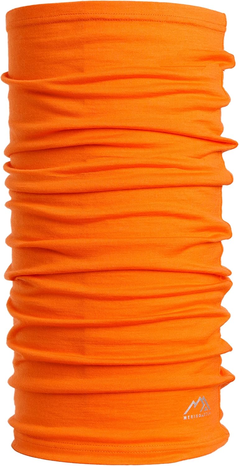 Merino Wool Ski Neck Gaiter for Women and Men (Tiger Orange) at  Men’s Clothing store
