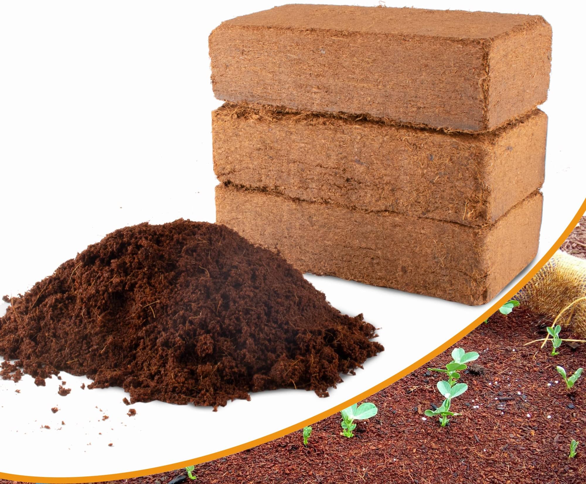 3-Pack Coco Coir Bricks, Premium Organic Peat Moss Mix for Plants, Low EC & pH Balance, Fiber Coconut Husk. Ideal for Gardening, Potting Soil & Substrate