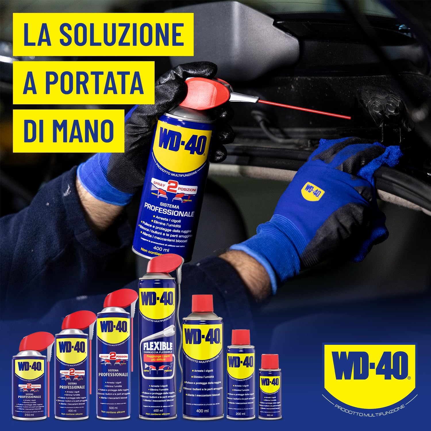 WD-40 Producto multifunción – Lubricante en spray con sistema profesional de doble posición, 500 ml, 6 unidades