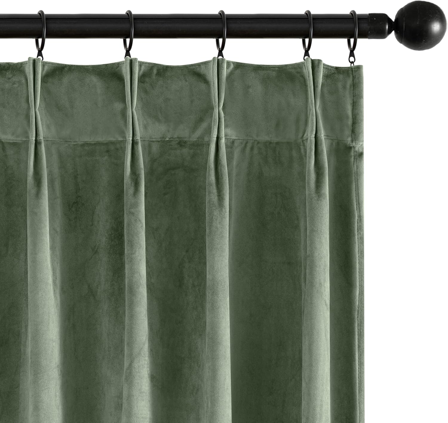MIULEE Sage Green Velvet Curtains 96 inches Long, Pinch Pleated Blackout Drapes with Hooks, Thermal Insulated Pinch Pleat Panels for Bedroom Living Room, 2 Panels 40"W x 96"L (Pack of 2) Sage Green