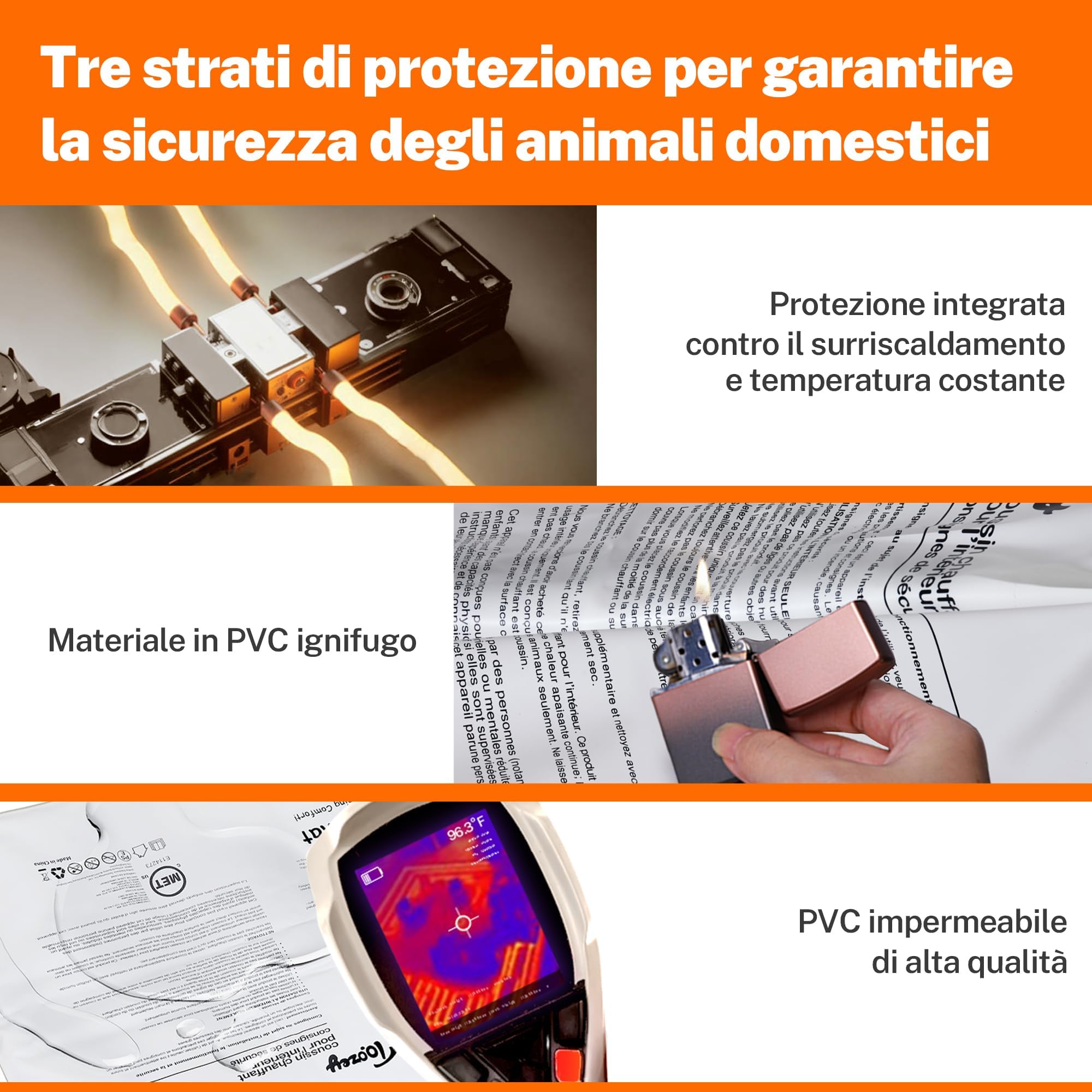 Toozey Coperta riscaldante per esterni per animali domestici, con copertura impermeabile e cavo resistente alla masticazione, regolazione automatica della temperatura, per neonati, incinte, anziani