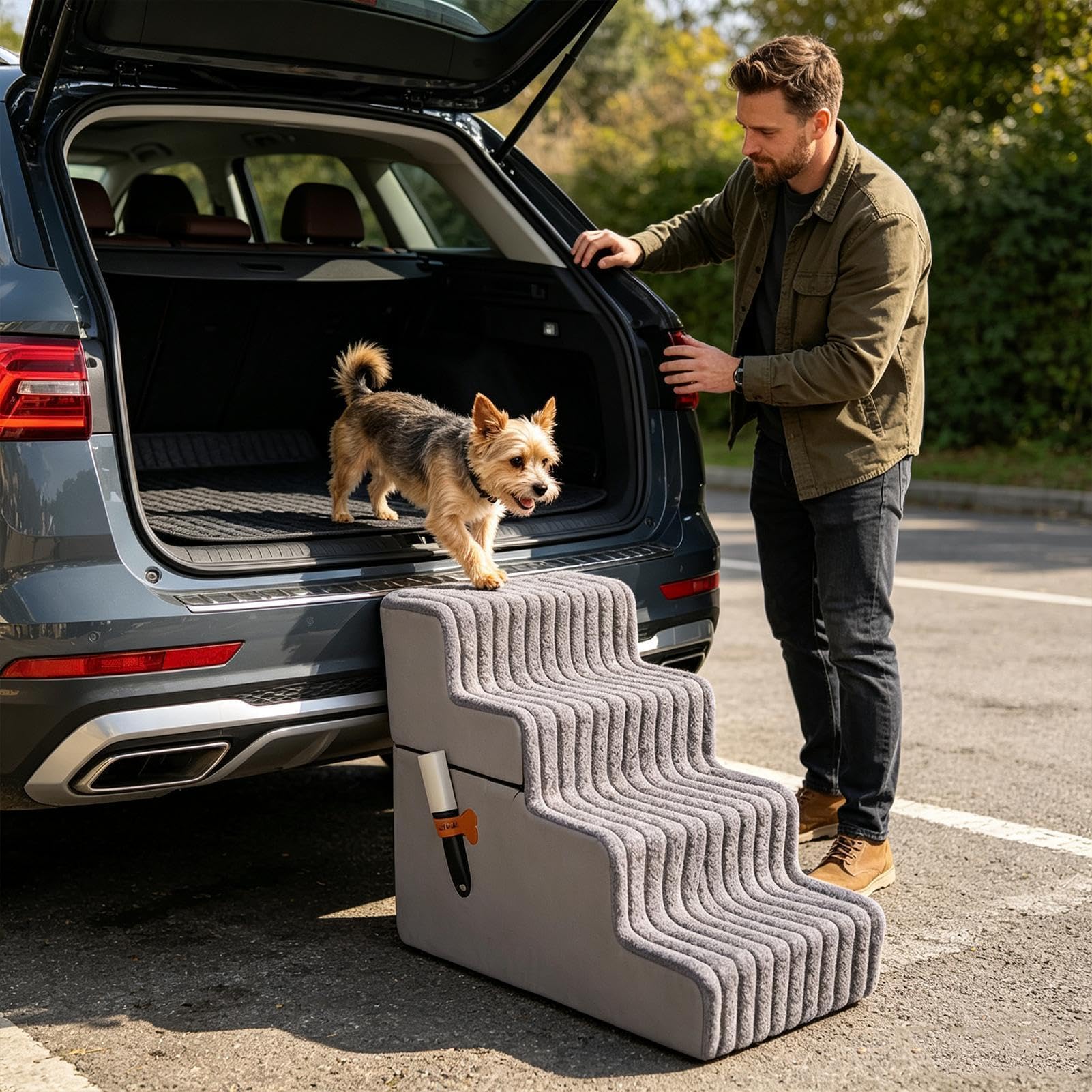 Escalón Canino Escalera Accesorio Lavable y Desmontable de Mascotas | Escaleras Felinas Equilibradas Para Perros Mayores Cachorros Pequeños Gatos Balcón Terraza Sofá Apartamento