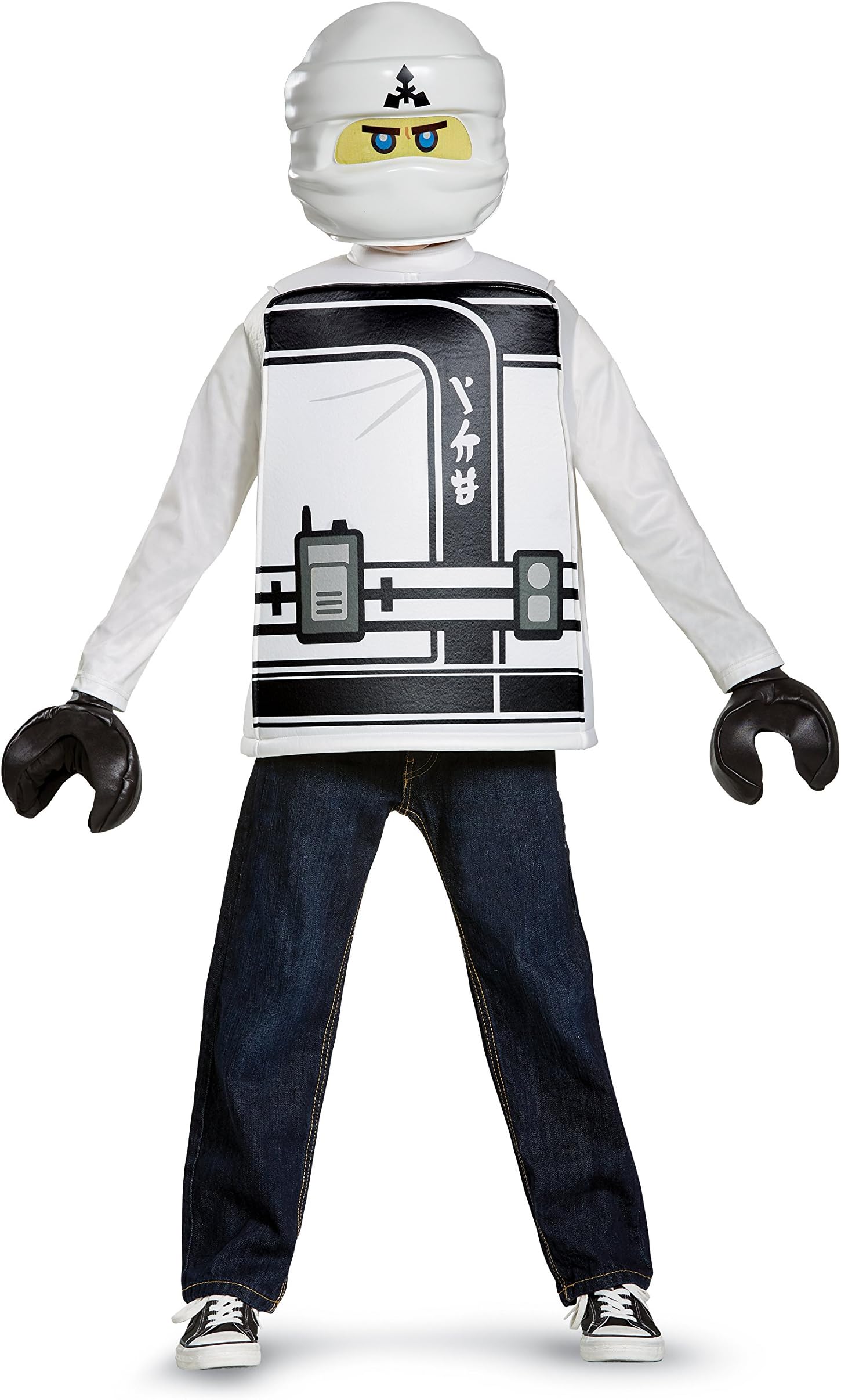 Disguise Zane Lego Ninjago Movie Classic Costume, White, Large (10-12)
