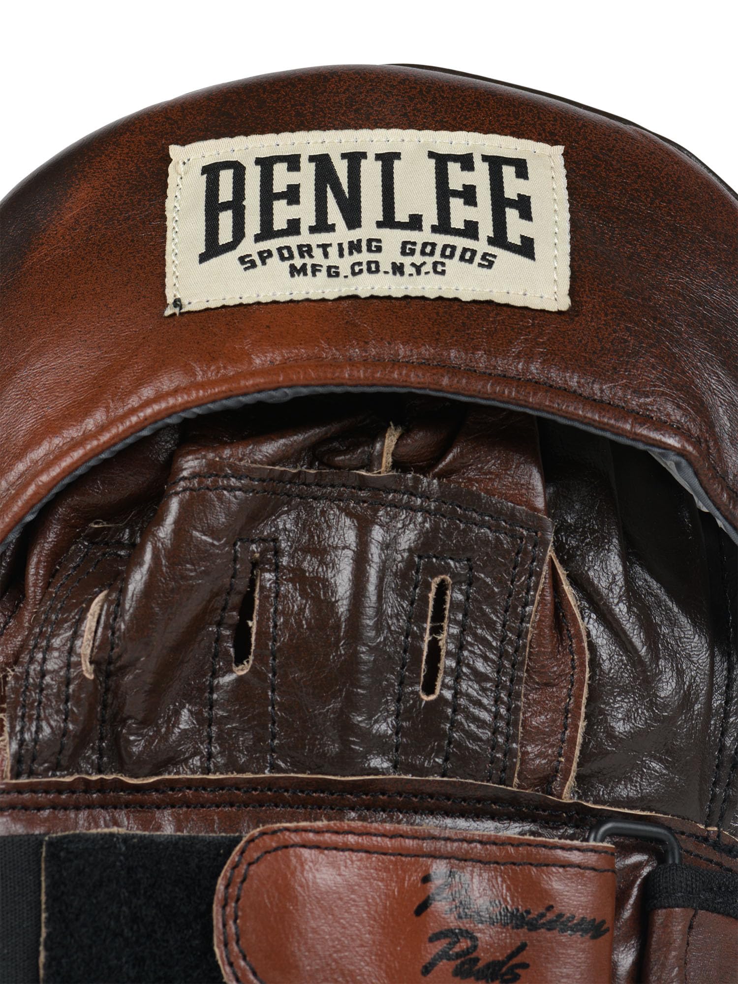 BENLEE Rocky Marciano Premium Pad Manoplas, Adultos Unisex, Marrón/Negro/Beige