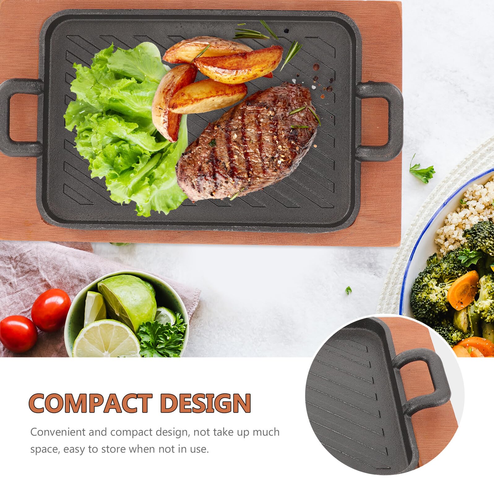 jojofuny Plancha para Parrilla de Gas Rectangular, Juego 1 Hierro