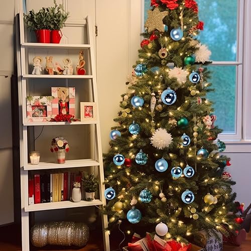 Miniatura 61 de AMS 2.36''/60mm 34ct Christmas Ball Large Ornaments Party Decorations Shatterproof Festival Pendant Hangings for Xmas Tree Decor (60mm, Purple)