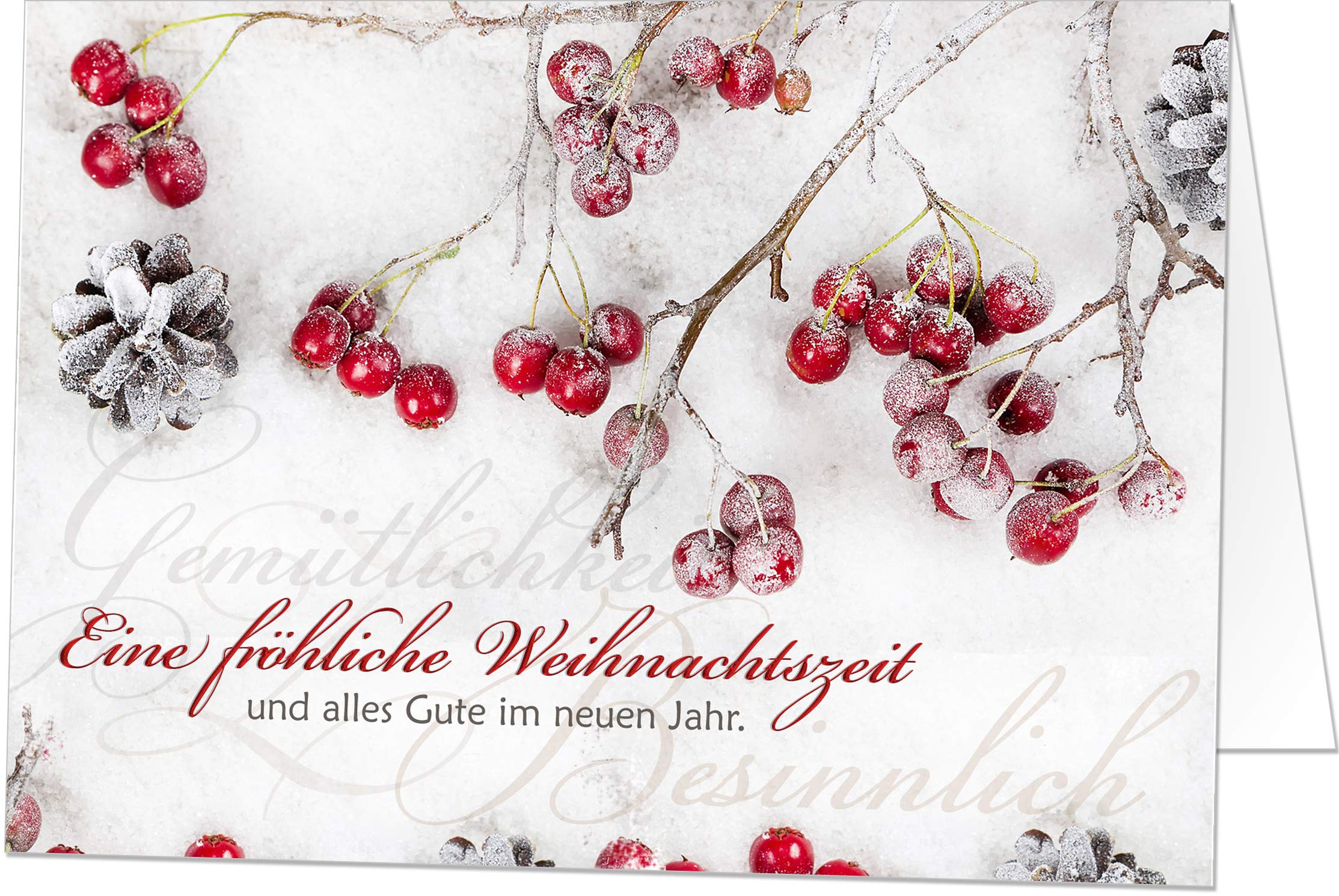 100 Exklusive Weihnachtskarten (Klappkarten) mit Umschlag, perfekt für Stilvolle Grüße an Geschäftspartner und Freunde