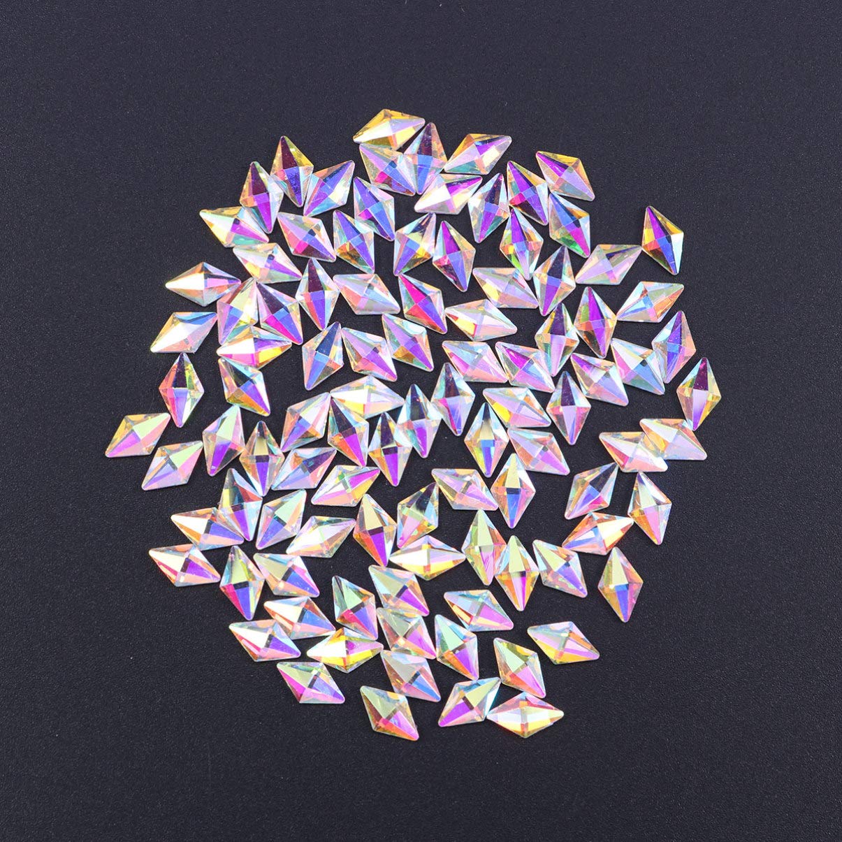 minkissy 300piezas Imitación De Cristales Para Uñas Gemas Forma De Rombo De Accesorios Brillantes Para Arte De Uñas Manualidades y Decoración De Teléfonos