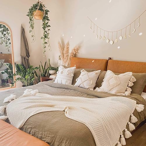 Miniatura 4 de dylan n duke Decoración de pared de fase lunar grande de 55 pulgadas, decoración de pared bohemia, decoración de luna, guirnalda de luna, decoración