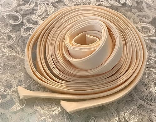 Miniatura 10 de Wedding Corset Satin Ribbon 140", Corset Back Lace-up Straps, Zipper Replacement Corset Ribbon. (offwhite)