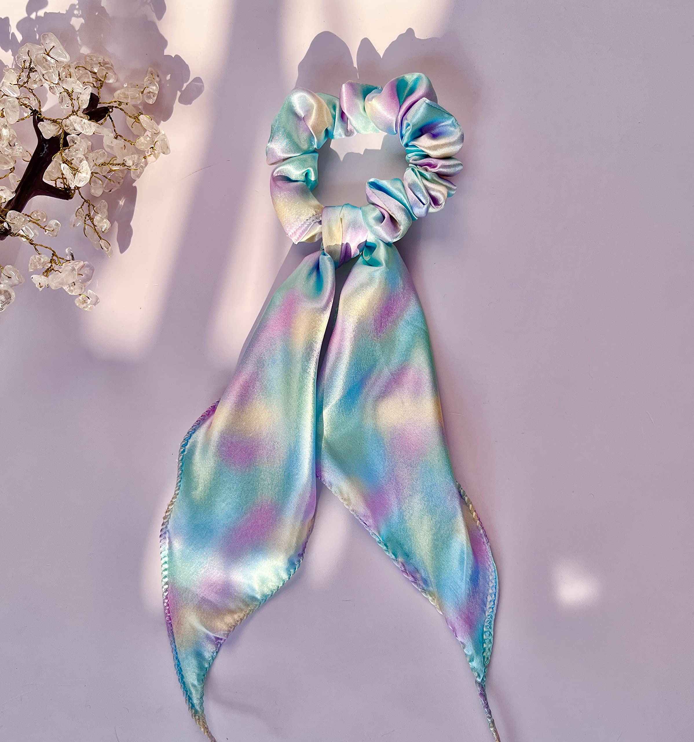 women haircartoon printed scarf scrunchies tail scrunchie ribon scrunchie women hair accesorys best gift for hair care hand made scrunchies (unicorn)