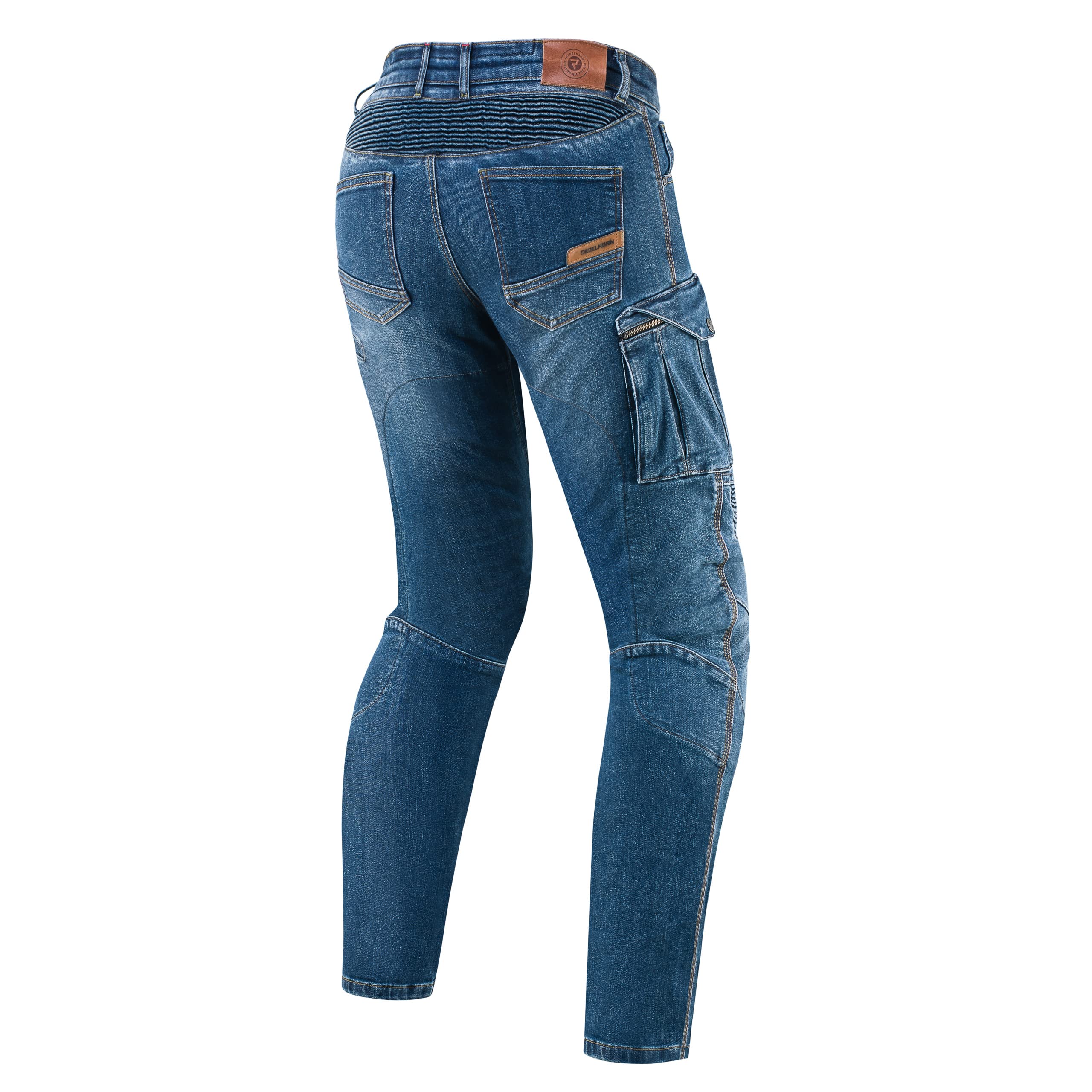 REBELHORN Vandal Pantalones Vaqueros de Moto Hombre | Forro de Fibra Aramida | Protectores de Rodilla y Cadera SAS-Tec | Bolsillo Protector de Coxis | 2 Canales de Ventilación | Tapered Fit