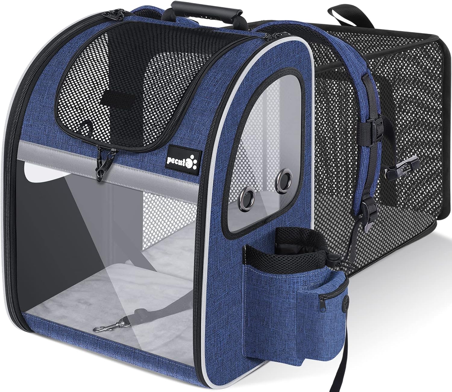 Pecute Sac Transport Chat Chiots Extensible Sac Dos pour Chien Petit Animal avec Matelas en 