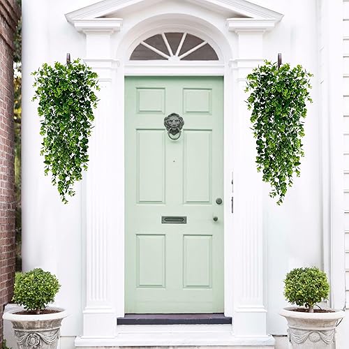 Miniatura 7 de Waipfaru 4 plantas colgantes falsas de 2.7 pies, hojas de eucalipto, resistentes a los rayos UV, enredaderas falsas, hiedra, plantas artificiales