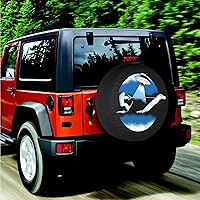 Vista 6 de Cubierta de neumático de repuesto divertida Bigfoot para esquí acuático RV accesorios de campamento para neumático de repuesto resistente a