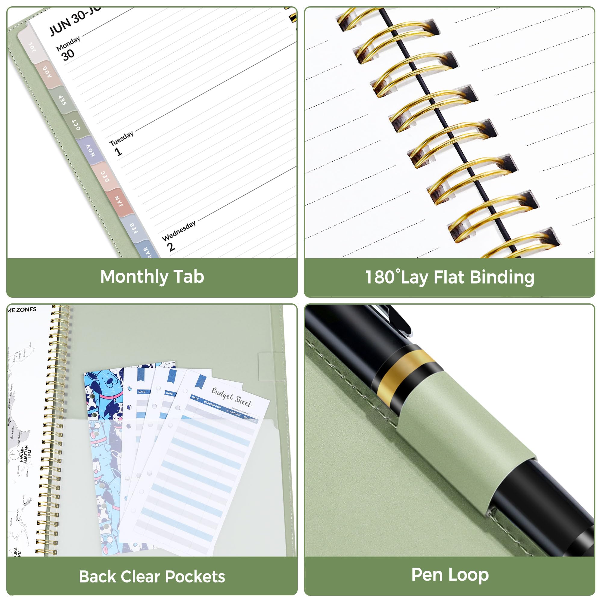 SUNEE 2026 Weekly Monthly Planner 6 4x8 5- 12 Month January 2026 - December 2026 Vegan Leather Cover — view 5