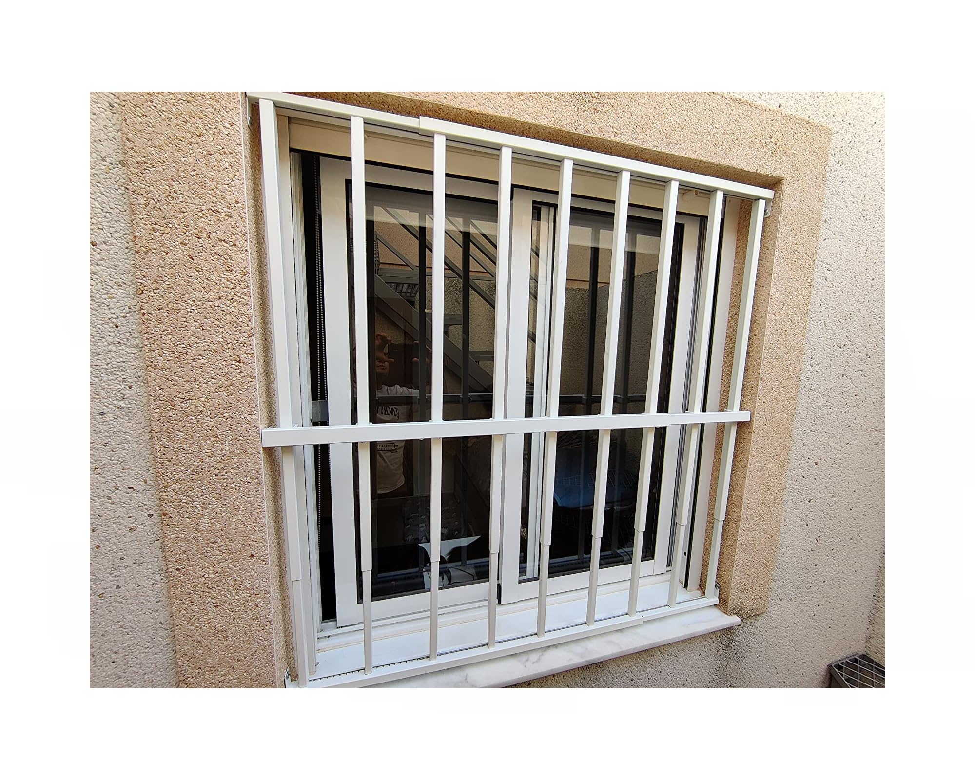 REJA ANTIRROBO PARA VENTANA. ADAPTABLE A TODAS LAS MEDIDAS. (95X95CM HASTA 165X165CM ALTO Y ANCHO, BLANCO)