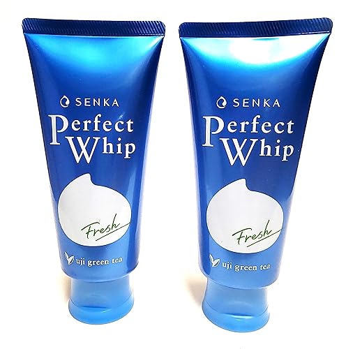 Senka Shiseido Perfect Whip - Té Uji fresco, piel radiante refrescante con espuma limpiadora suave, tamaño 3.53 oz (paquete de 2)