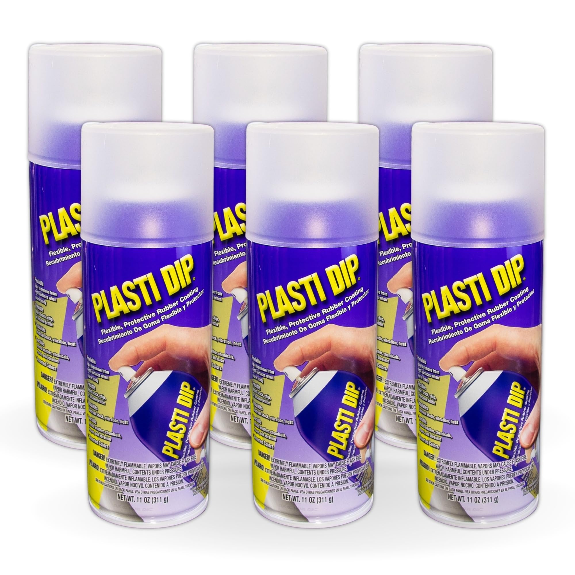 PERFORMIX Plasti Dip Clear Spray (11 oz) for Automotive Enthusiasts – Peelable, Durable Spray Rubber Tool Coating – Non-Slip – Protect Items Against Moisture, Acids, & Abrasion – (6 Pack)
