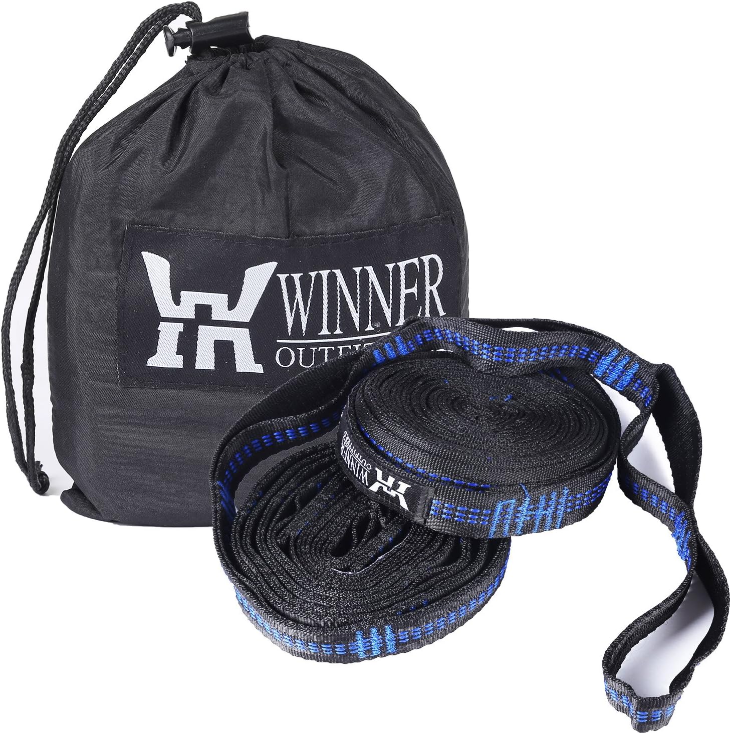 WINNER OUTFITTERS Hammock Straps, Hammock Tree Straps Set, Extra Long Lightweight Hammock Straps with Adjustable Loops, 118 Long x 1 Wide Inches