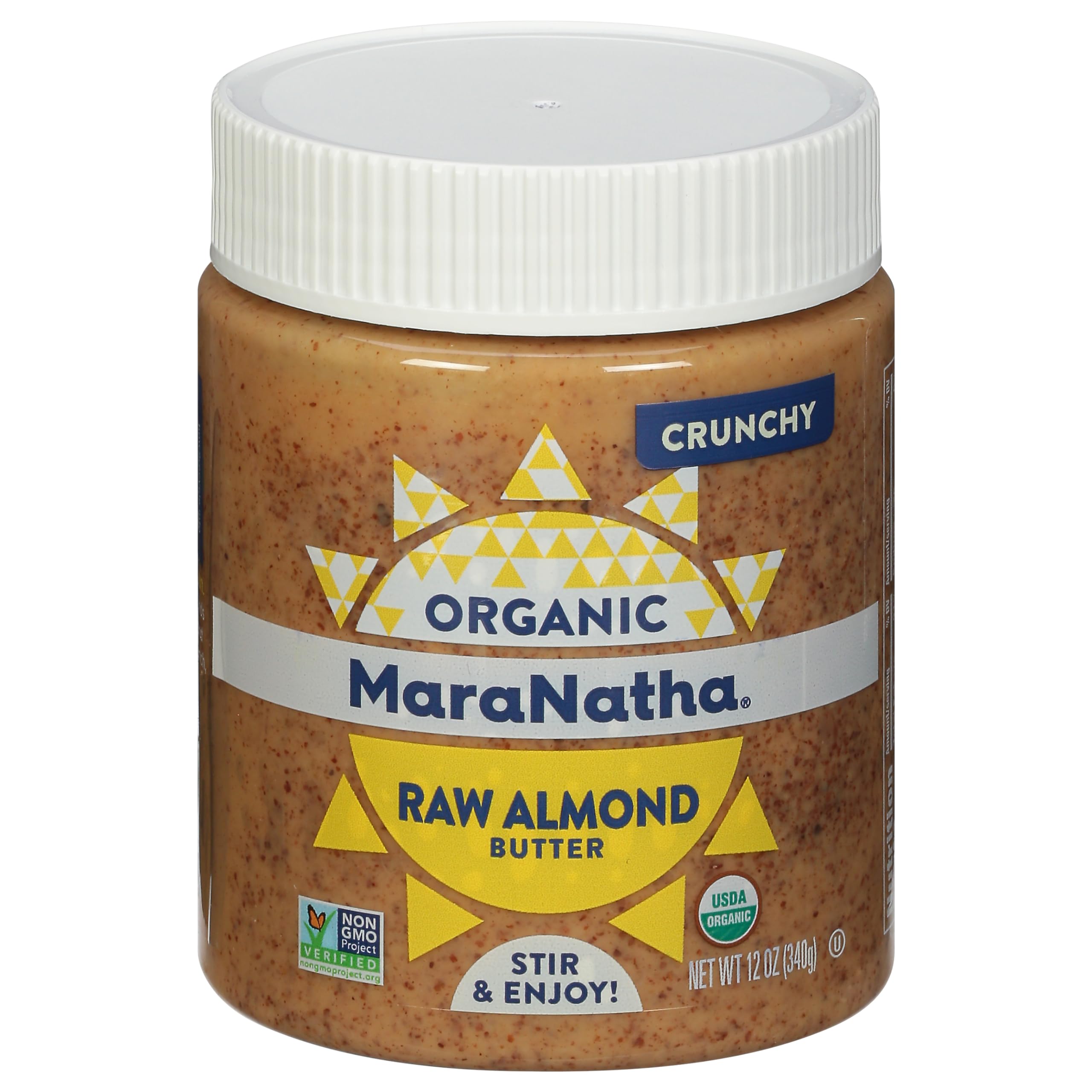 MaraNatha Organic Crunchy Raw Almond Butter, 12 Ounce Jar