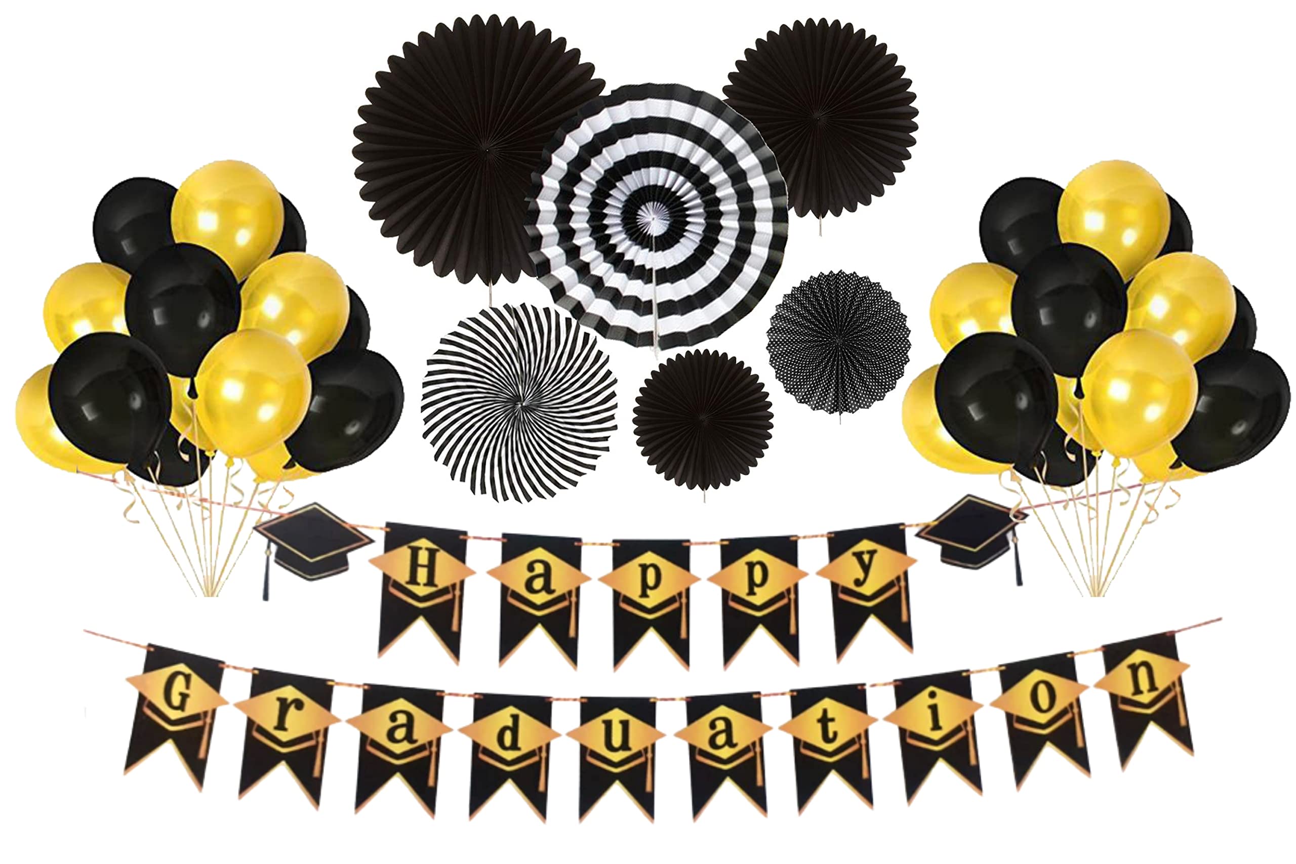 Atpata Funky Happy Graduation Foil Balloons for Graduation Convocation Commencement Ceremony (Graduation Combo)