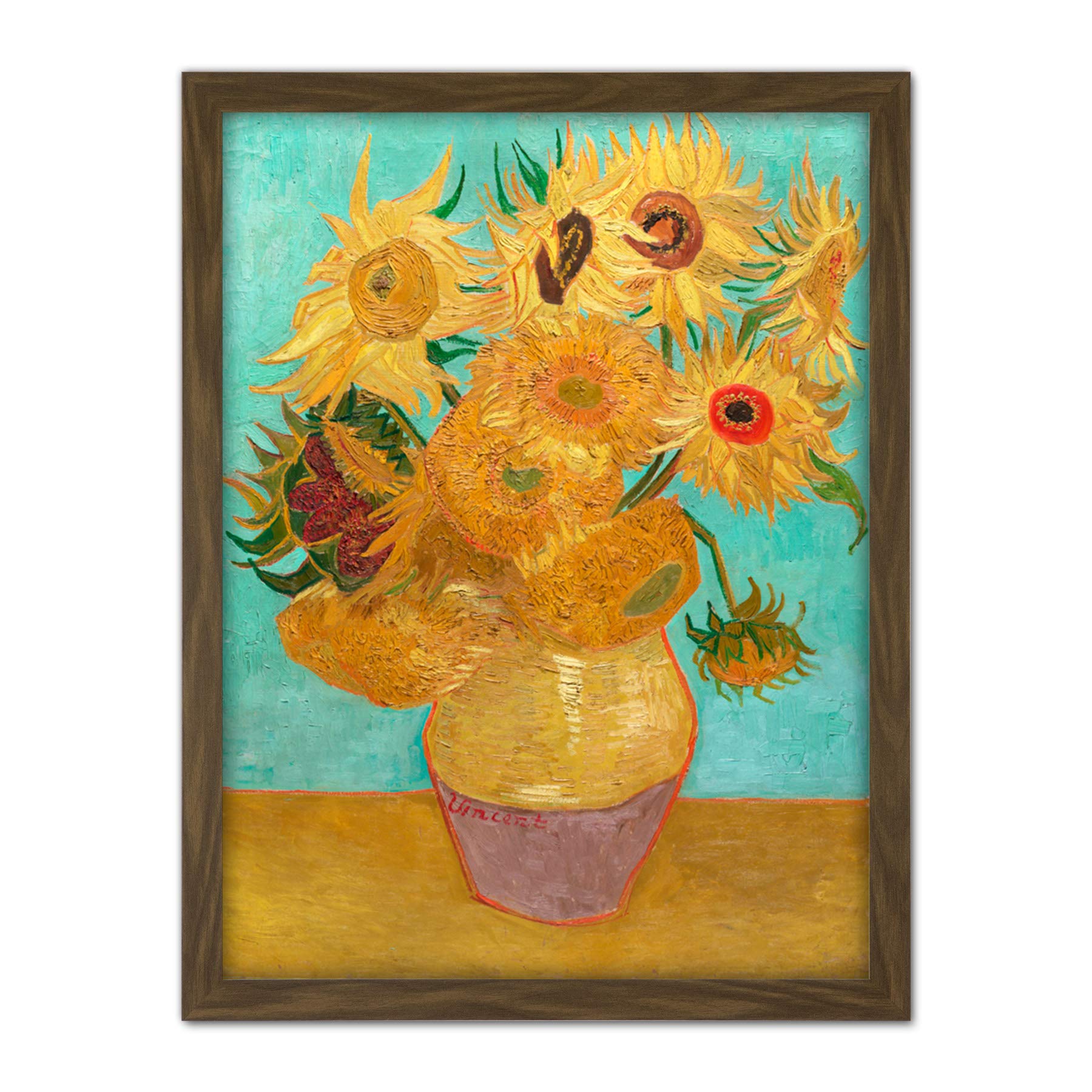 Vincent Willem Van Gogh Dutch Sunflowers Large Framed Art Print Poster Wall Decor 18x24