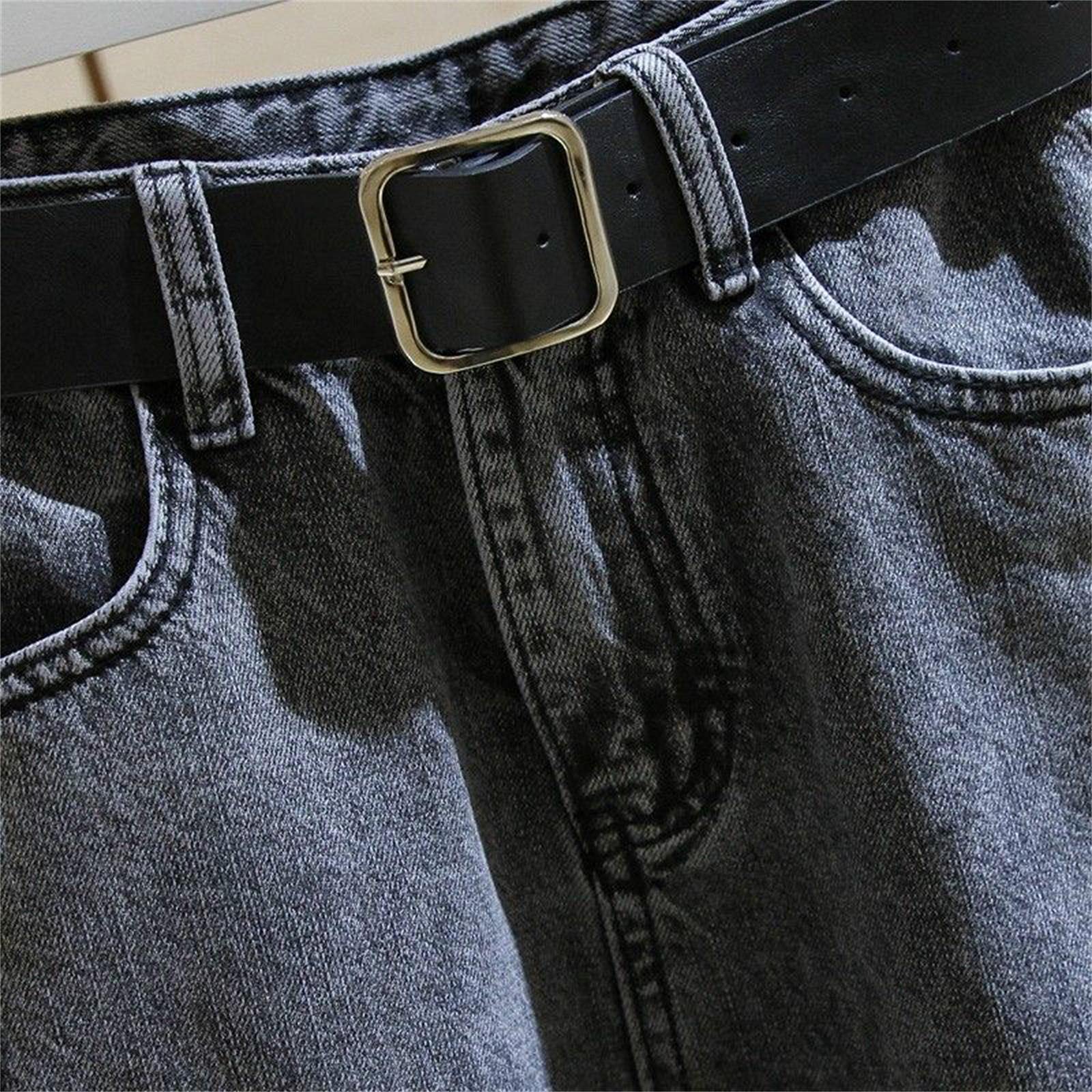UKKO Jeans da Donna Jeans Donne Donne Primavera Smoke Grey Harem Pantaloni da Cowboy Denim Slip Plus Size