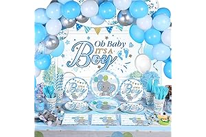 Elegant 194-Piece Elephant Party Supplies Kit: The Perfect Baby Shower Decorations for a Boy