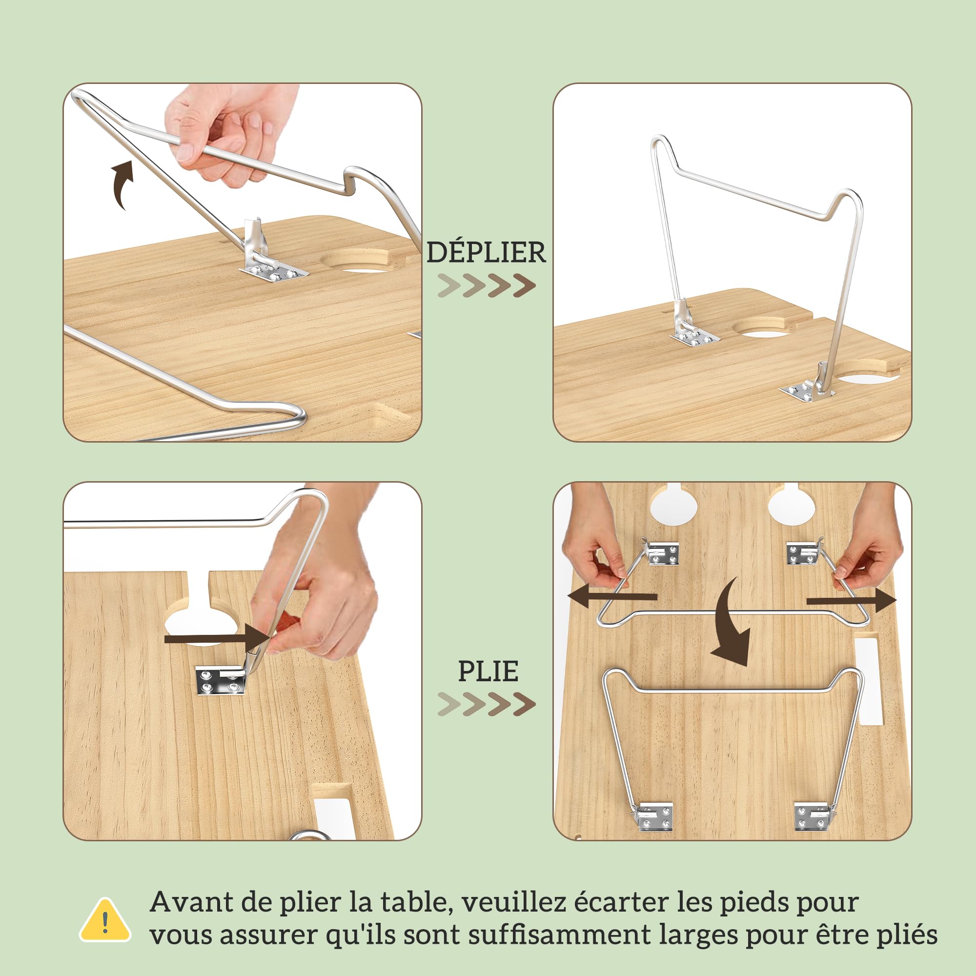 Outsunny Panier Pique-Nique en Osier 4 Personnes avec Table à vin en pin, Panier de Pique-Nique avec Sangle Ajustable pour extérieur, Camping, fête, Anniversaire, Noël, Marron Clair