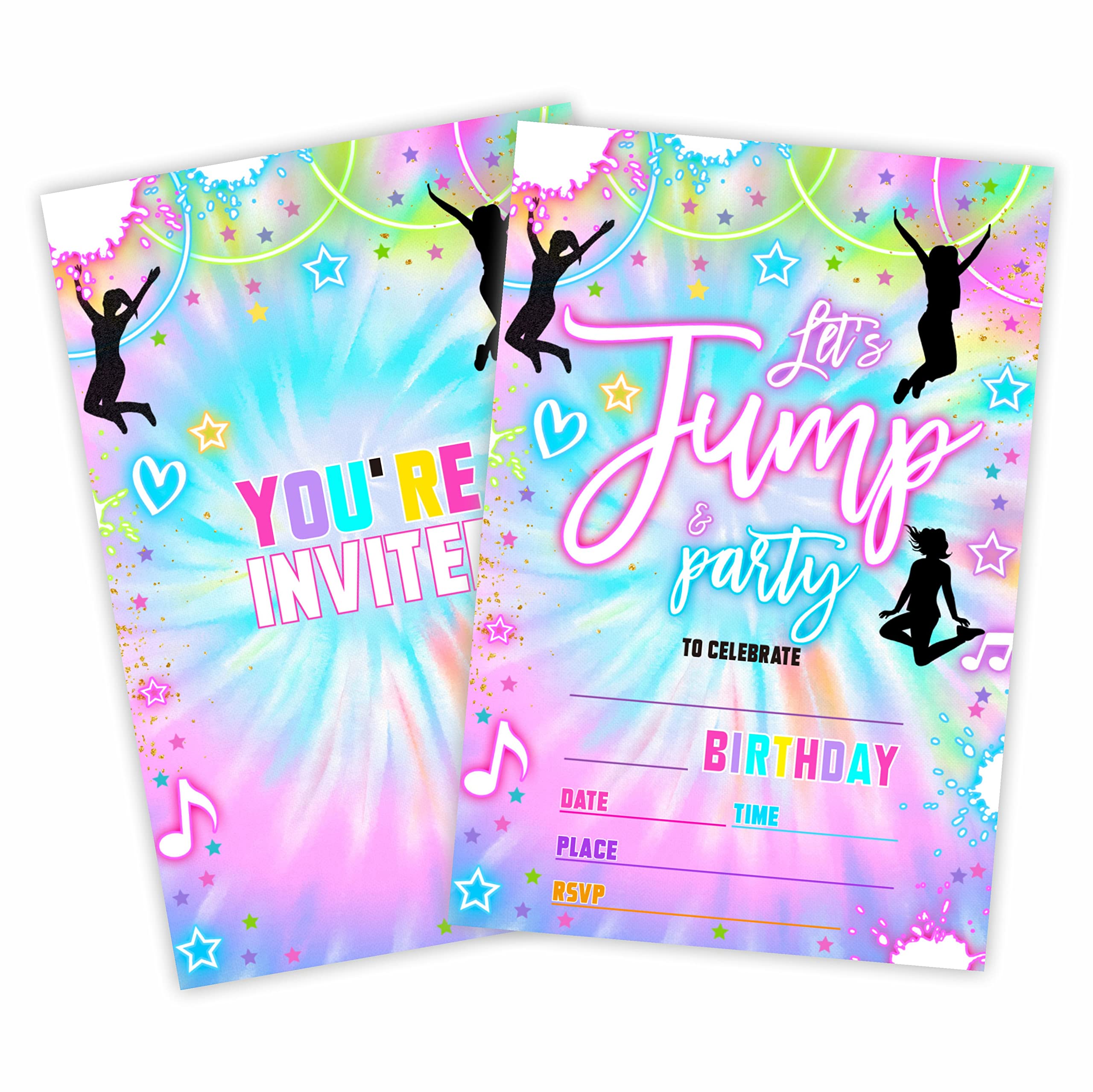 Run Jump Tumble Play Kids Party Birthday Invitation, Gymnastics Party Invite, Bounce House Jump Park, Boys Or Girls Invite, Twin Birthday
