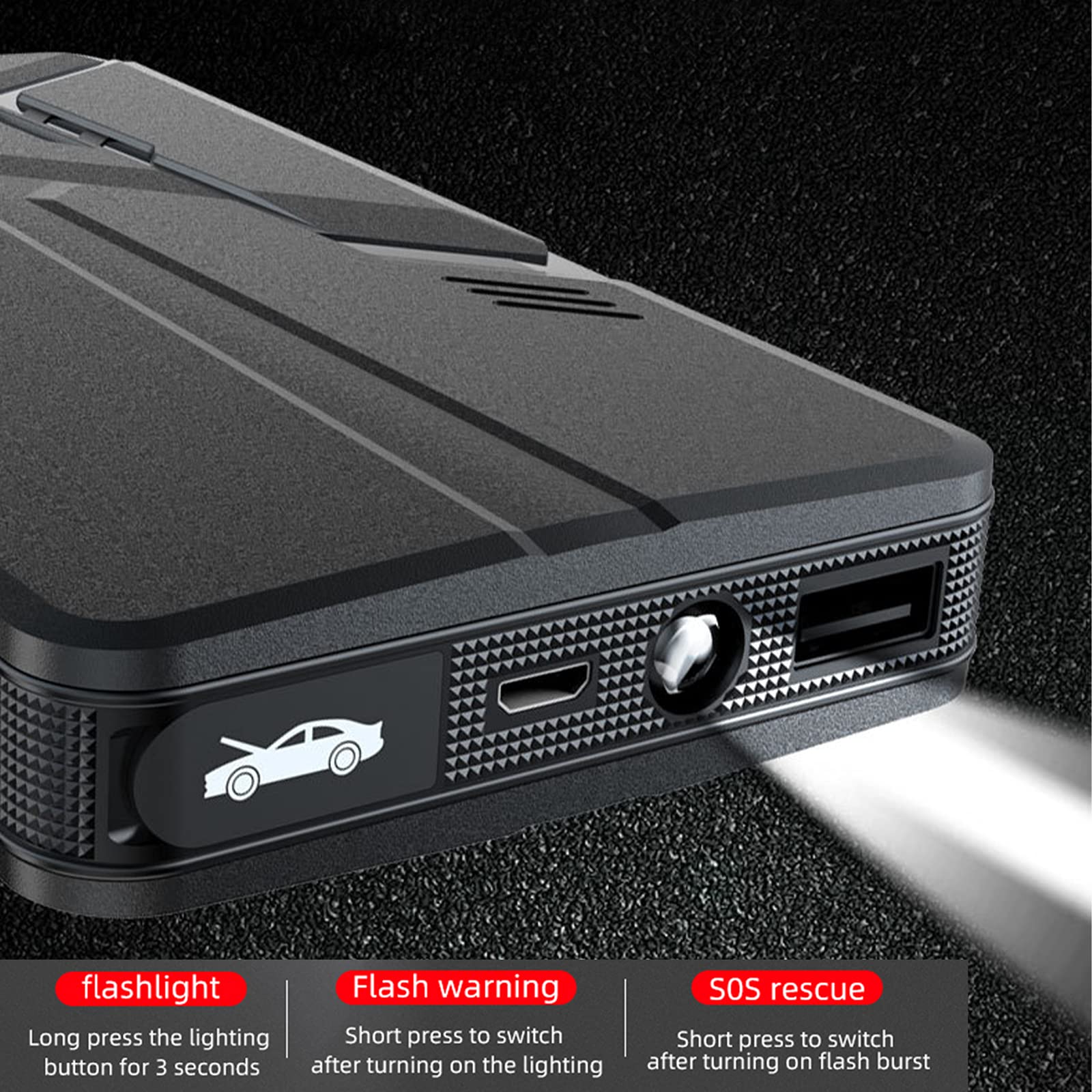Car Jump Starter 8000mAh 600A Dispositivo di Avviamento di Emergenza Portatile Power Bank 12V Auto Booster Dispositivo di Avviamento Batteria con Luce a LED per Veichle