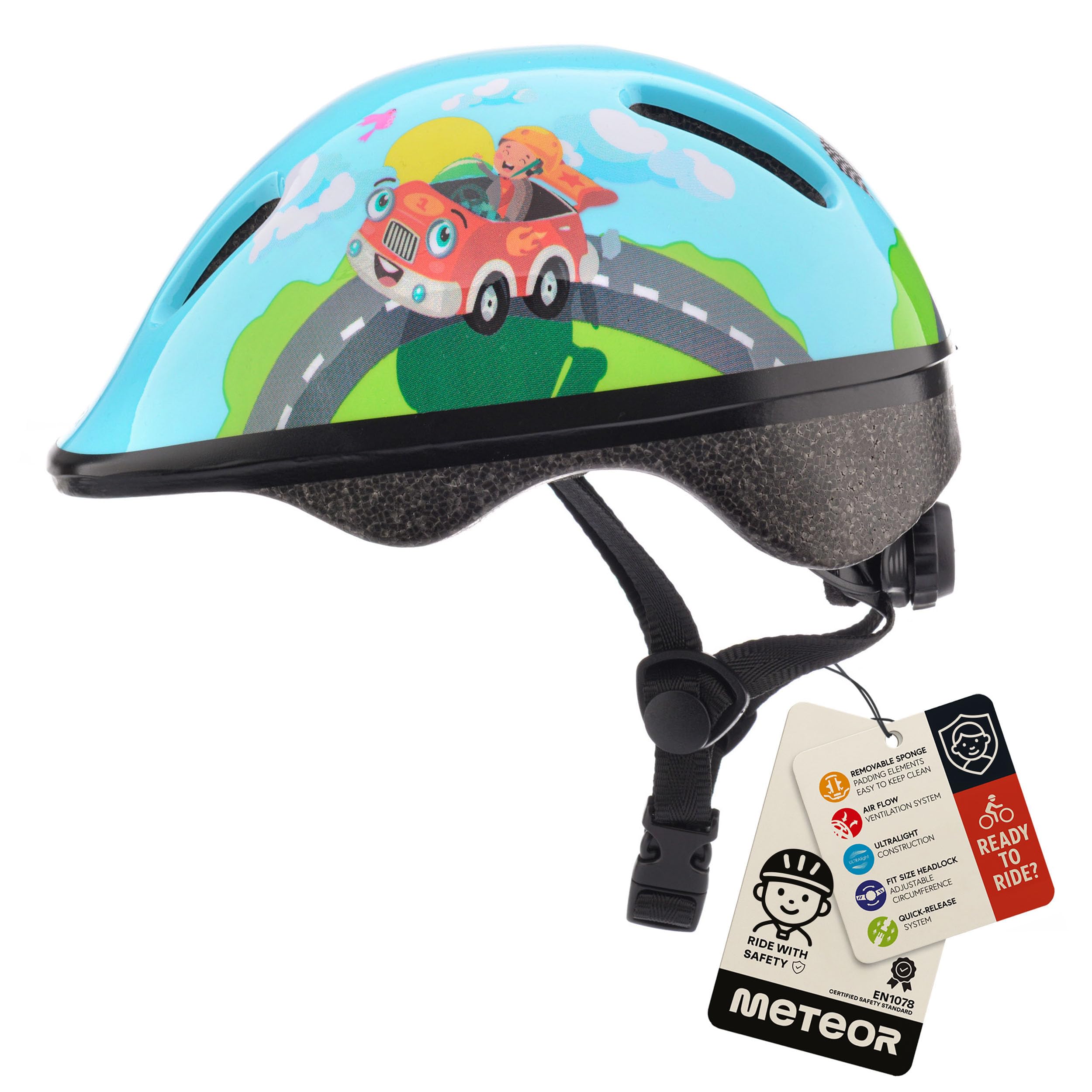 Bike Helmet For Baby, Kids, Boys, Girls - Cycling Safety Small Sizes Child MTB Bike Bicycle Skateboard Scooter Lightweight Adjustable Breathable - MV6-2 - Size: S XS 44-48 cm - Motif : Firefighter