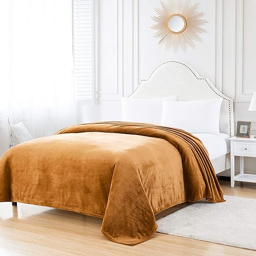 Miniatura 2 de Bourina - Cobija de franela, manta lujosa de forro polar liso de microfibra violeta liviana y cálida