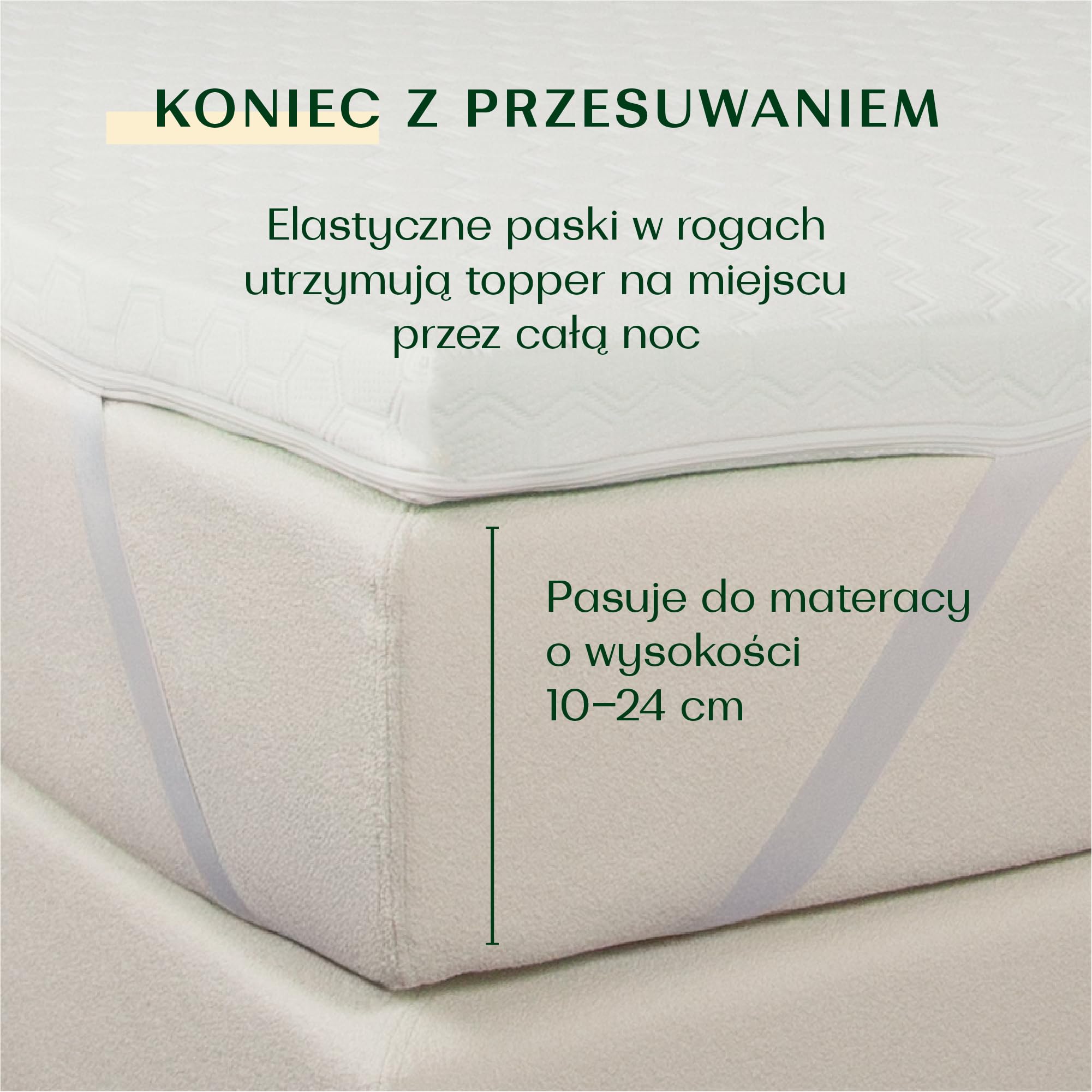 WENDRE Topper 140x190 – 7 cm Pianka Wysokoelastyczna – H3 Twardy – Comfort Plus – Z Gumkami Narożnymi – Oddychający – Zdejmowany Pokrowiec – OEKO-TEX – Wyprodukowany w UE