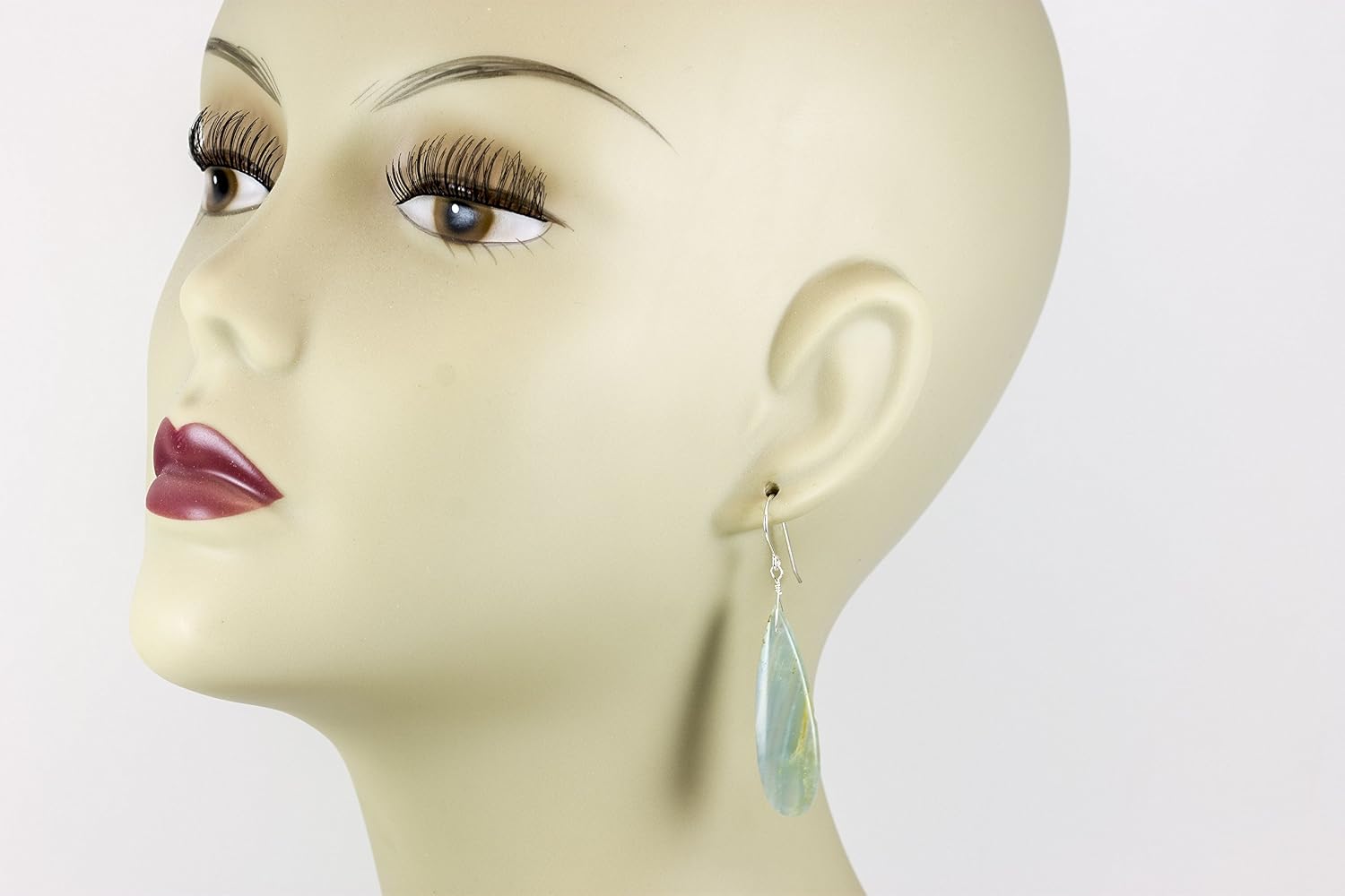 14K Gold or 925 Sterling Silver Smooth Pear-Shaped Semi Precious Gemstone 2-1/4" Long Tear Drop Earrings - Choice of Gem Colors - Image 3