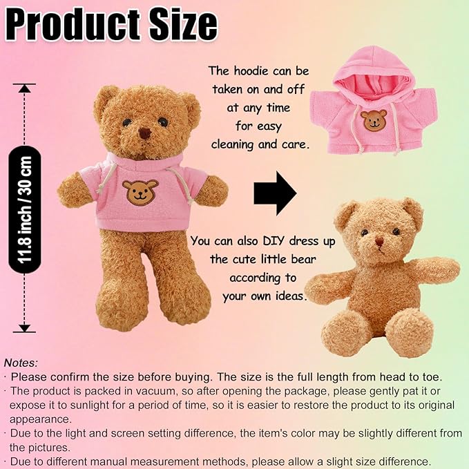 Peluche Oso de Peluche 11.8 Pulgadas Rosa zhidiloveyou miniatura 2