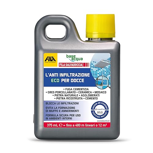 FILA Surface Care Solutions, FILA SALVADOCCIA, Anti Infiltrazioni per Bagno, Effetto Consolidante ed Impermeabilizzante Trasparente, Non Crea Pellicole, Adatto a Fughe Piastrelle, 375ml