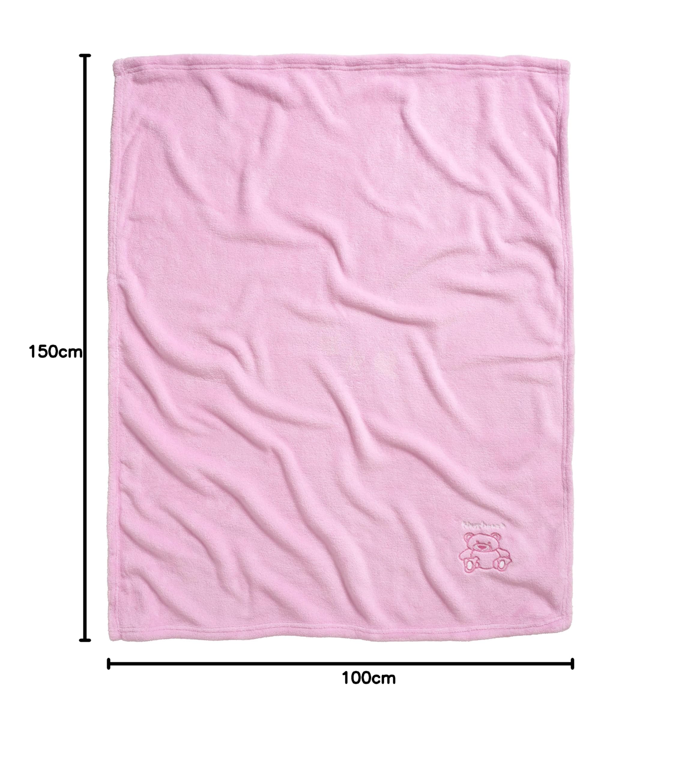 Playshoes Niemowlęta Unisex Polar-Decke Miś 301700, 14 - Rosa, 100 x 150 cm/39.4 Inch x 59 Inch