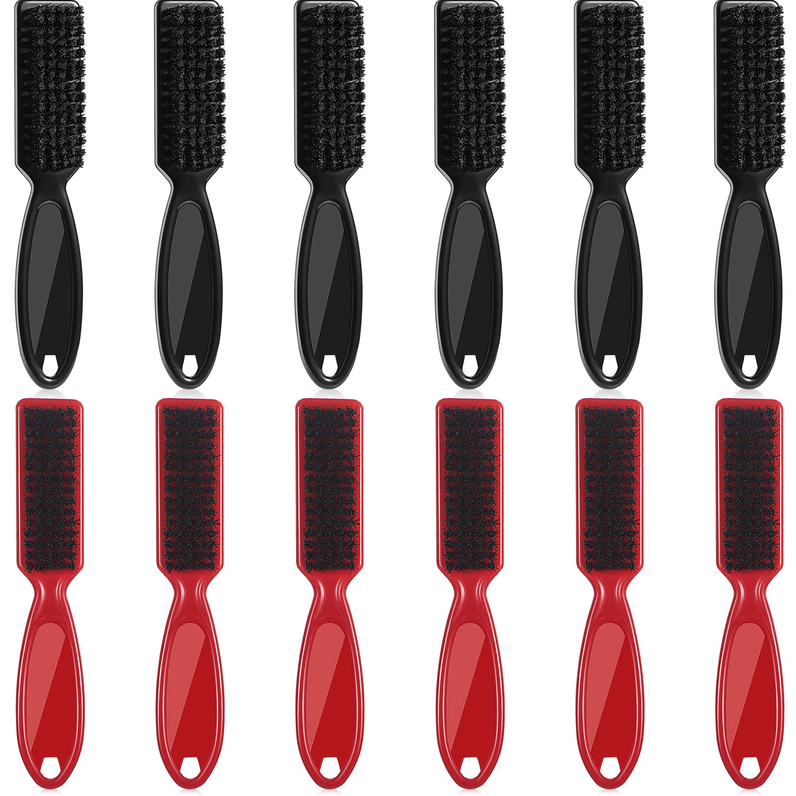 Patelai 12 Pcs Barber Clipper Brush Blade Trimmer Cleaning Brush for Fades Nail Neck Duster Manicure Salon(Black, Red)