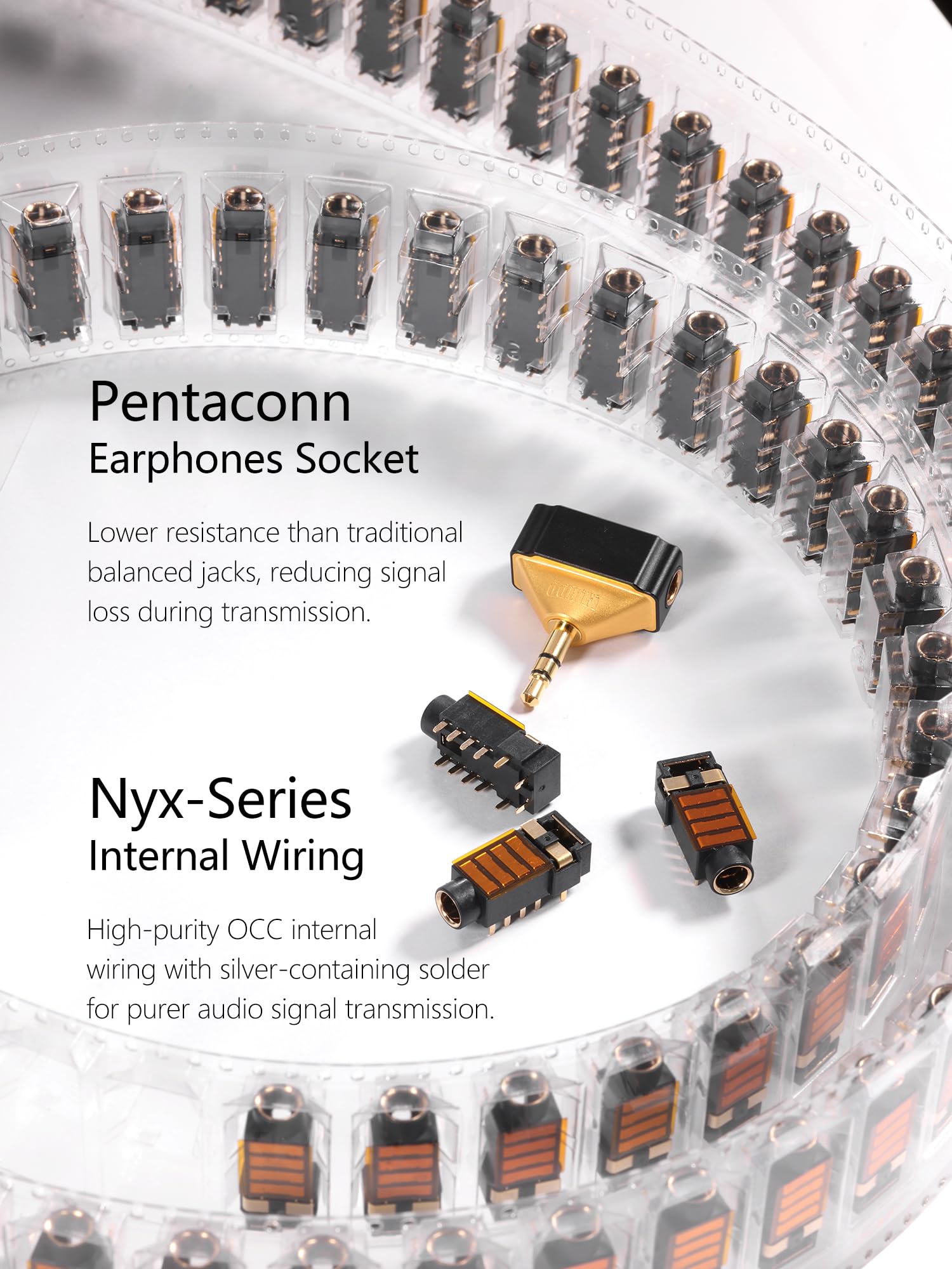 dd HiFi DJ44Gold - Adaptador de audio de 4,4 mm equilibrado para auriculares hembra a adaptador de salida macho de 3,5 mm (edición dorada negra)