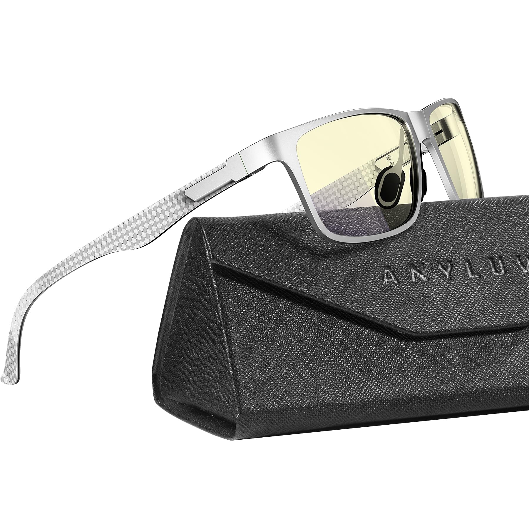 ANYLUV Blue Light Blocking Glasses Men Computer Gaming Glasses Lightweight Al-Mg Metal Anti Eyestrain Eye Protection