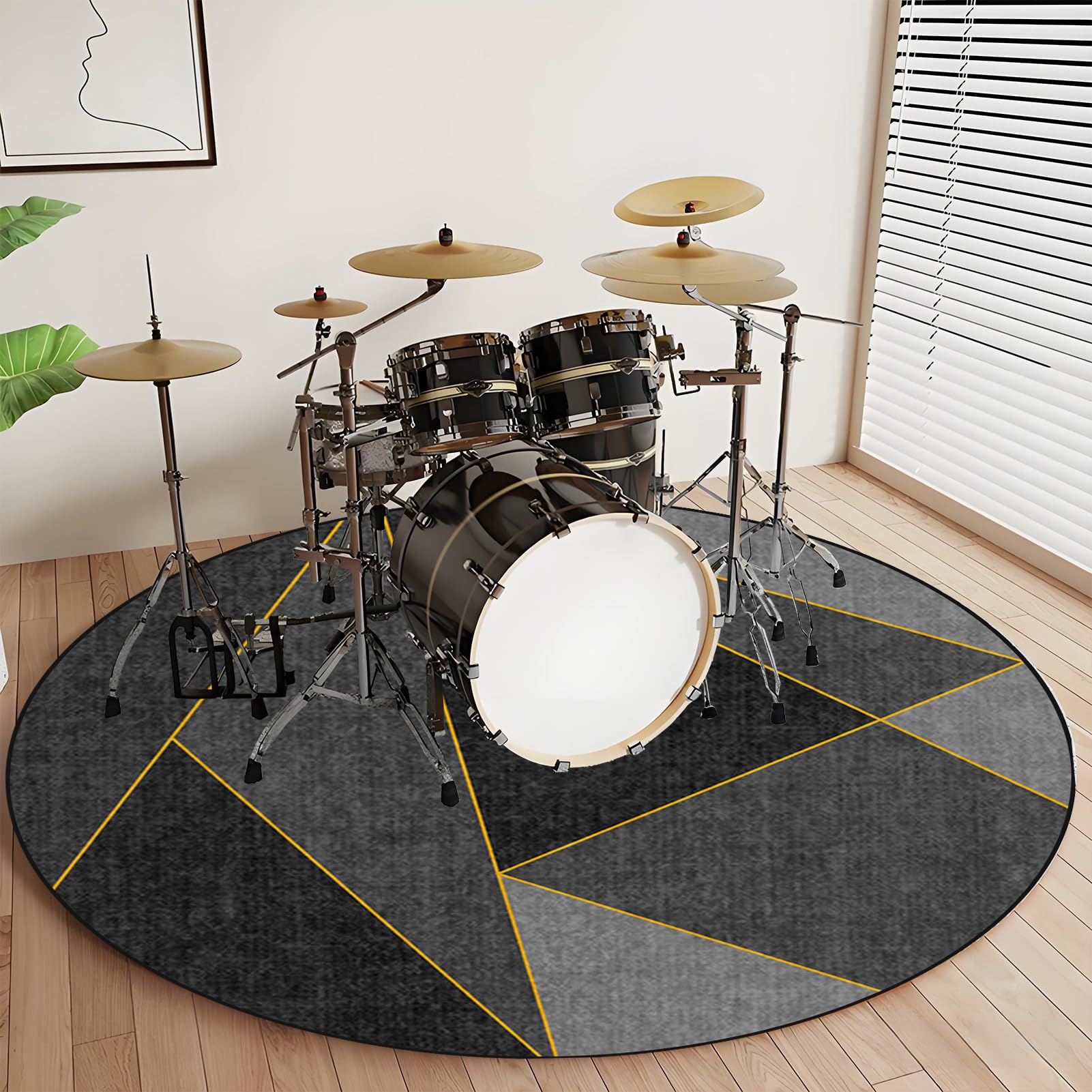 Mata dźwiękoszczelna, bęben perkusyjny, bęben perkusyjny, werbel, antypoślizgowy, mata do instrumentów muzycznych, akcesoria perkusyjne do perkusji elektrycznych, zestaw perkusyjny 120 cm