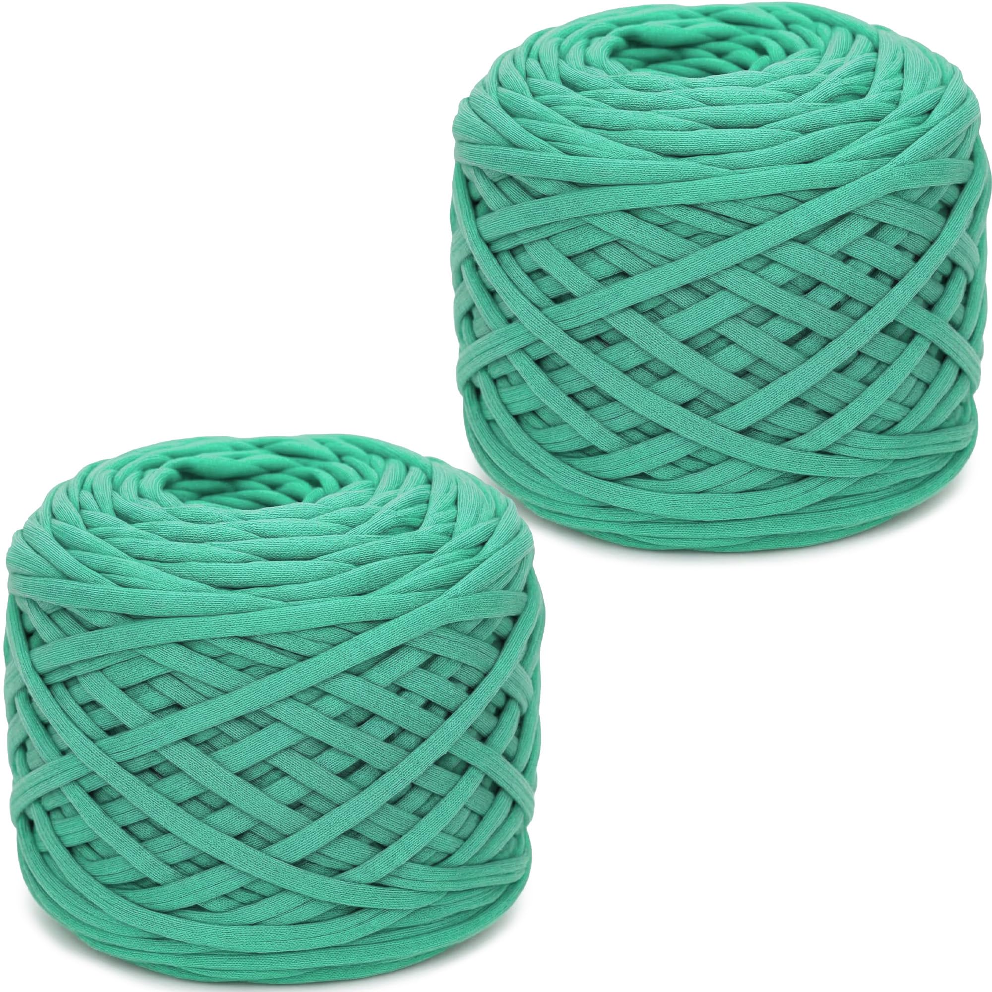 Xtrillogen 2 x 285g T Shirt Yarn,Chunky Yarn for Hand Knitting,Chunky Wool Knitting Kit,Tshirt Yarn for Crochet Wool Bags,Blankets,Baskets & DIY Home Decor (Apple Green) — image 1