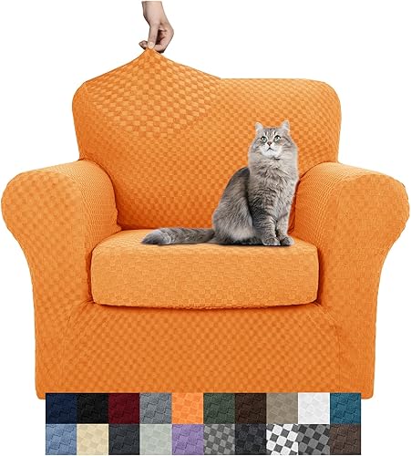 Miniatura 64 de YEMYHOM Últimas Fundas de Sofá a Cuadros de 4 Piezas para Sofá de 3 Cojines Extra Grande de Alta Elasticidad Engrosada Funda de Sofá para Perros